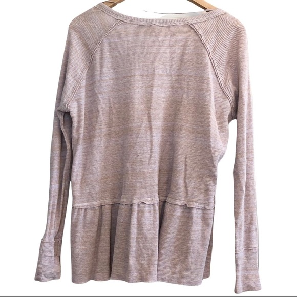 ๐ 6/$60, Free People, Long Sleeve Swing Top, Space Dye Blush Pink, Size XSmall - Picture 2 of 4